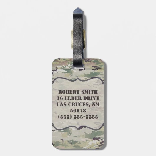 パーソナライズな荷物のラベルの軍隊OCPの迷彩柄のユニフォームカム ラゲッジタグ (裏面縦)