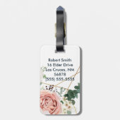 パーソナライズな荷物のラベルのAne幾何学的な庭のバラ ラゲッジタグ (裏面縦)