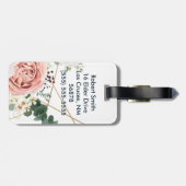 パーソナライズな荷物のラベルのAne幾何学的な庭のバラ ラゲッジタグ (裏面横)