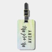 パーソナライズな荷物のラベルを結婚する新婚旅行 ラゲッジタグ (正面縦)