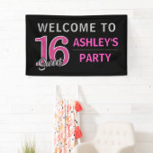 パーソナライズな菓子16の16ショッキングピンクの歓迎 横断幕 (インサイチュ)