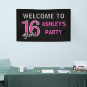 パーソナライズな菓子16の16ショッキングピンクの歓迎 横断幕 (トレードショー)