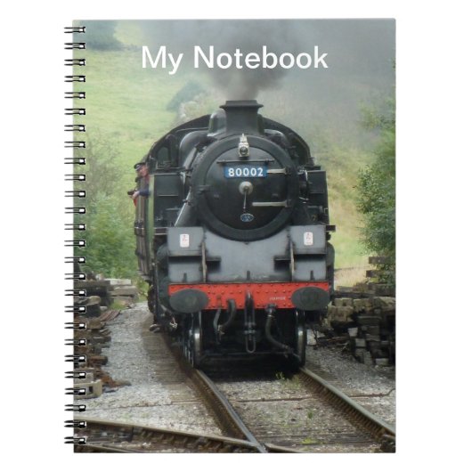 パーソナライズな蒸気の列車のノート ノートブック (正面)