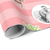 パーソナライズな薄赤のクリスマスの文字意匠 ラッピングペーパー (ロールコーナー)