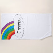 パーソナライズな虹のビーチタオル ビーチタオル (正面)