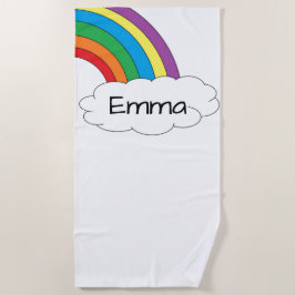 パーソナライズな虹のビーチタオル ビーチタオル