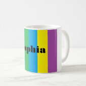 パーソナライズな虹のマグ コーヒーマグカップ (正面右)