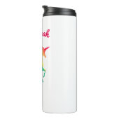 パーソナライズな虹のユニコーンの水彩画の女の子 タンブラー (回転右)