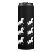 パーソナライズな虹のユニコーンの白黒パターン タンブラー (裏面)