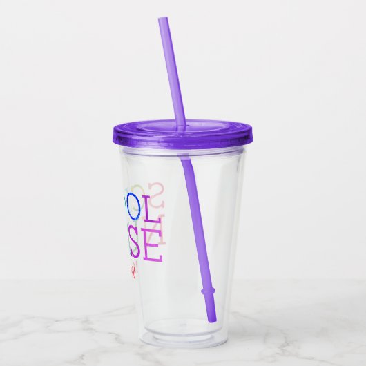 パーソナライズな虹の水彩画の学校のナース アクリルタンブラー (左)