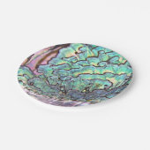 パーソナライズな虹色の美しく自然なアワビ ペーパープレート (アングル)