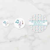 パーソナライズな虹音楽は(白の)テーブルに注意します コンフェッティ (正面)