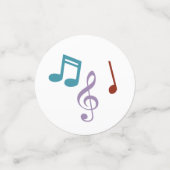 パーソナライズな虹音楽は(白の)テーブルに注意します コンフェッティ (スモール正面)