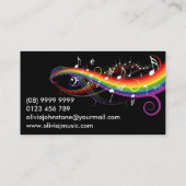 パーソナライズな虹黒の白い音楽ノート 名刺 (裏面)