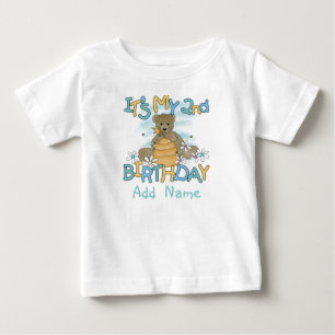 パーソナライズな蜂蜜くまの第2誕生日のTシャツ ベビーTシャツ