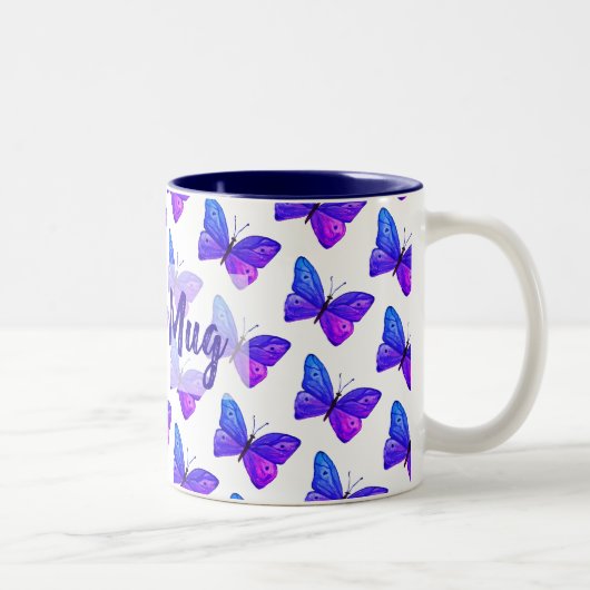 パーソナライズな蝶ツートーンマグ ツートーンマグカップ (右)