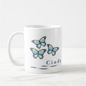 パーソナライズな蝶マグ コーヒーマグカップ (左)