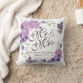パーソナライズな蝶花の結婚式の枕 クッション (ブランケット)