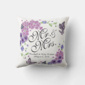 パーソナライズな蝶花の結婚式の枕 クッション (裏面)