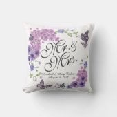 パーソナライズな蝶花の結婚式の枕 クッション (正面)