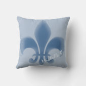 パーソナライズな衰退した青い(紋章の)フラ・ダ・リ クッション (裏面)