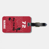 パーソナライズな裂け目純ホッケー選手の赤 ラゲッジタグ (裏面横)