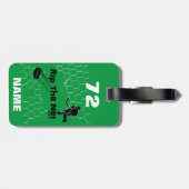 パーソナライズな裂け目純ホッケー選手の黒の緑 ラゲッジタグ (裏面横)
