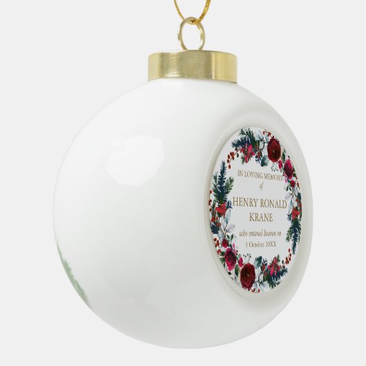 パーソナライズな記念のギフト愛情のある記憶2の| セラミックボールオーナメント (左)