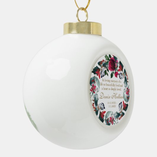 パーソナライズな記念のギフト愛情のある記憶3の| セラミックボールオーナメント (左)