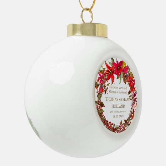 パーソナライズな記念のギフト愛情のある記憶4の| セラミックボールオーナメント (左)