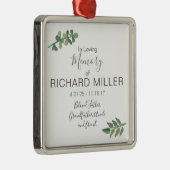 パーソナライズな記念の正方形のオーナメント メタルオーナメント (右)