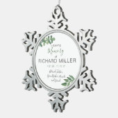 パーソナライズな記念の雪片のオーナメント スノーフレークピューターオーナメント (右)