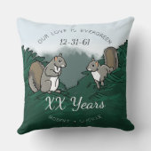 パーソナライズな記念日常緑愛リス クッション (裏面)