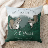 パーソナライズな記念日常緑愛リス クッション (ブランケット)