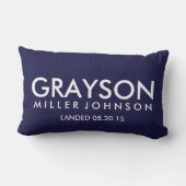 パーソナライズな誕生は飛行機のLumbarの枕を詳しく述べます ランバークッション (裏面)