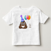 パーソナライズな誕生日のウンチのEmojiの幼児のTシャツ トドラーTシャツ (正面)