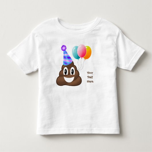 パーソナライズな誕生日のウンチのEmojiの幼児のTシャツ トドラーTシャツ (正面)