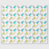 パーソナライズな誕生日のロボット ラッピングペーパー (フラット)