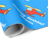 パーソナライズな誕生日の包装紙|のヘリコプター ラッピングペーパー (ロールコーナー)