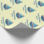 パーソナライズな誕生日の包装紙|のヨット ラッピングペーパー (角)