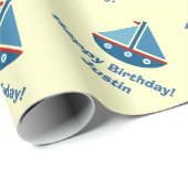 パーソナライズな誕生日の包装紙|のヨット ラッピングペーパー (ロールコーナー)