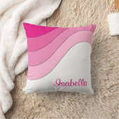 パーソナライズな調的な波のピンクのカスタム クッション (ブランケット)