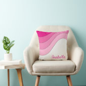 パーソナライズな調的な波のピンクのカスタム クッション (椅子)
