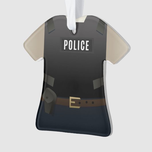 パーソナライズな警察のクリスマスの休日のオーナメント オーナメント (正面)