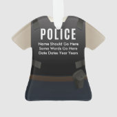 パーソナライズな警察のクリスマスの休日のオーナメント オーナメント (裏面)
