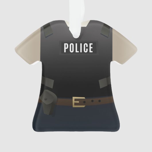パーソナライズな警察のクリスマスの休日のオーナメント オーナメント (正面)
