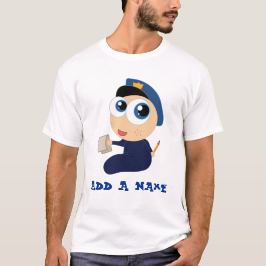 パーソナライズな警察の漫画はTシャツをからかいます Tシャツ (正面)