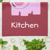 パーソナライズな豚のよう キッチンタオル (折り畳み)