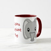 パーソナライズな象のマグ マグカップ (正面右)