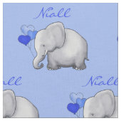 パーソナライズな象の男の赤ちゃんの子供部屋 ファブリック (クローズアップ)